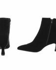 Stiefeletten in Wildlederoptik in Schwarz und Bordeaux