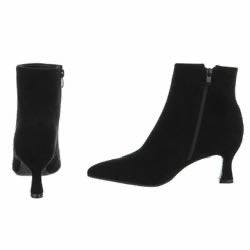 Stiefeletten in Wildlederoptik in Schwarz und Bordeaux