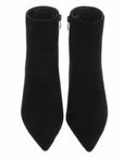 Stiefeletten in Wildlederoptik in Schwarz und Bordeaux