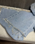 Trendige Jeans mit Glitzer-Verzierungen