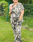 Bluse mit abstraktem Druck