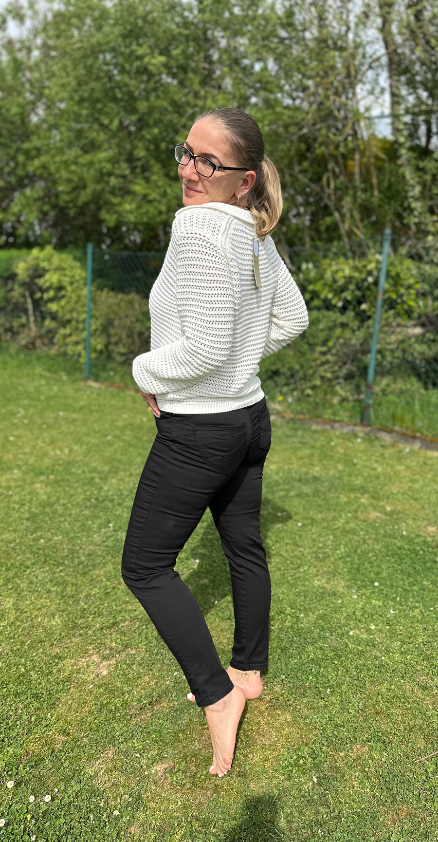 Cardigan mit gestricktem Muster
