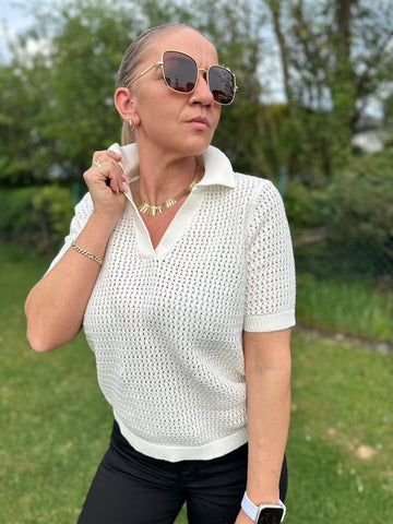 Pullovershirt mit gestricktem Muster
