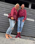 Schicke Bluse mit eleganten Fransen in Bordeaux