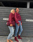 Schicke Bluse mit eleganten Fransen in Bordeaux
