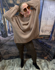 Longpullover aus Strick mit Kragen