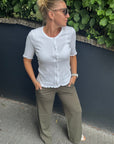 Lange Culotte in Khaki