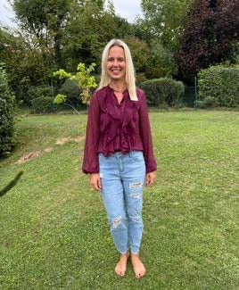 Schicke Bluse mit eleganten Fransen in Bordeaux