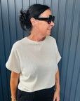 Transparentes Shirt in Creme