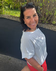 Bluse mit Bindedetail in weiß