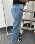 Wide Leg Jeans in Mittelblau