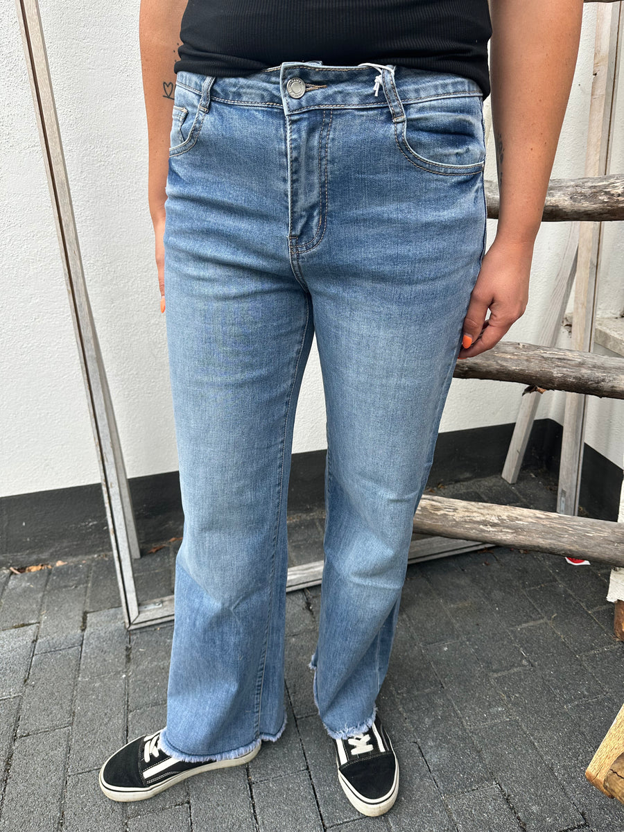 Wide Leg Jeans in Mittelblau
