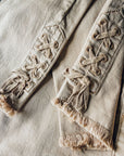 Stretch Jeans mit Flecht-Details in navy und beige