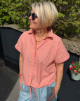 Bluse gestreift mit schickem Bindedetail