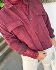 Kordjacke in bordeaux