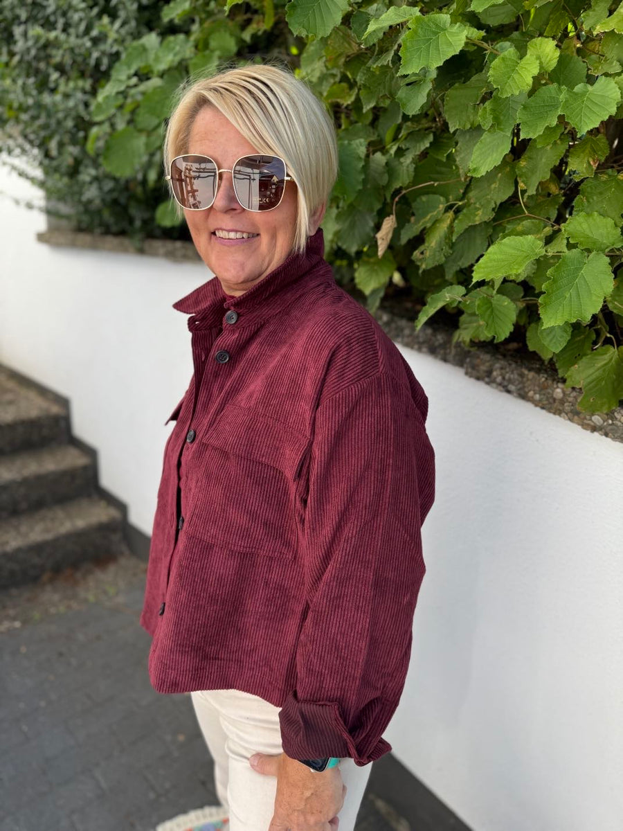 Kordjacke in bordeaux