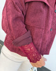 Kordjacke in bordeaux