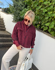 Kordjacke in bordeaux