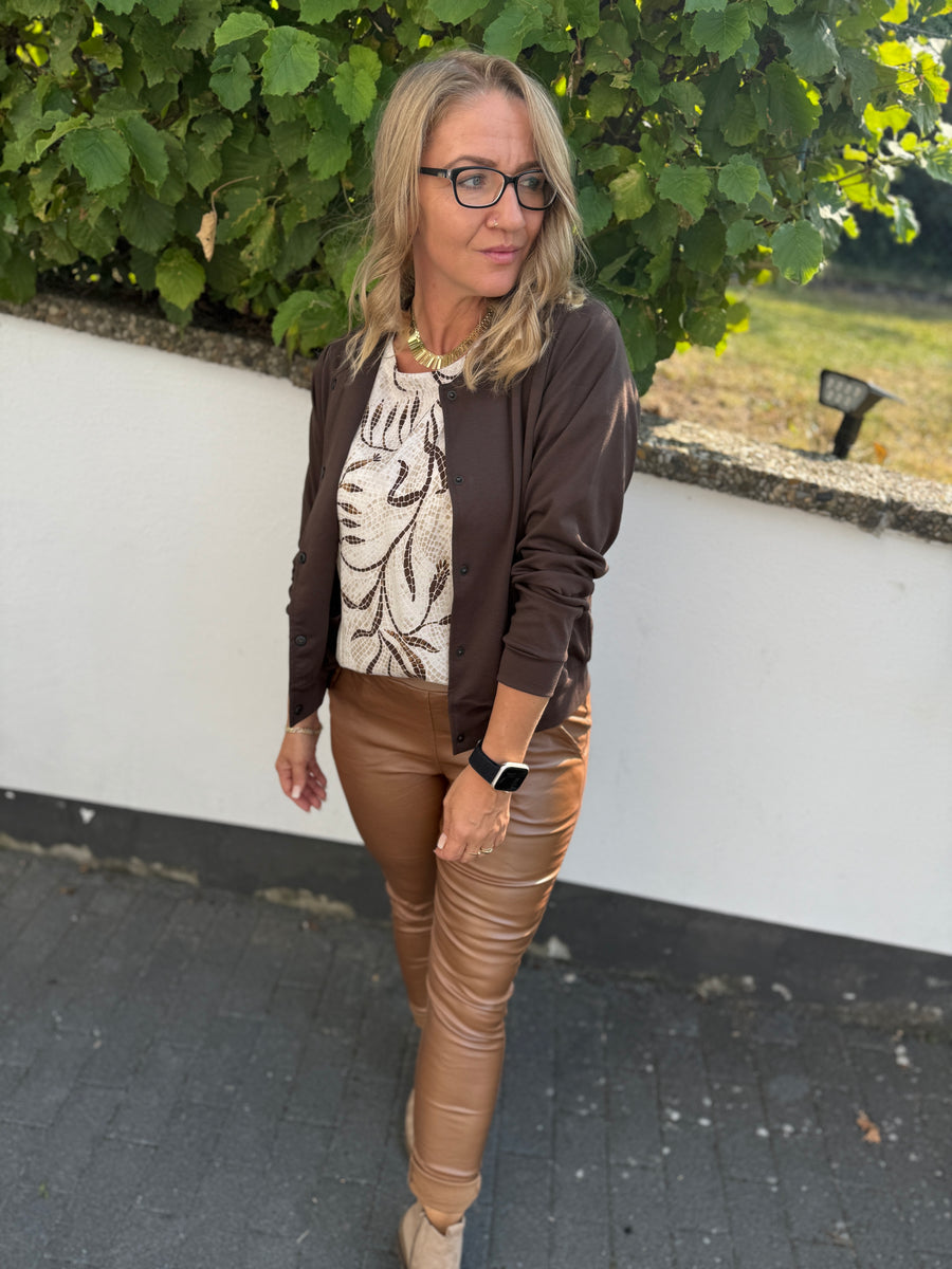 Vegane Lederhose in Camel