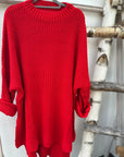 Longpullover aus Strick mit Kragen