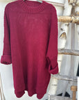 Longpullover aus Strick mit Kragen