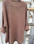 Longpullover aus Strick mit Kragen
