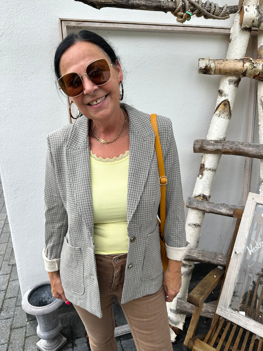 Edler Blazer mit Hahnentritt-Muster