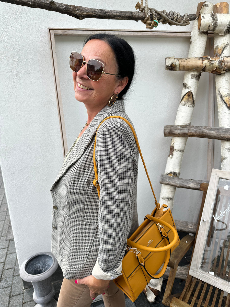 Edler Blazer mit Hahnentritt-Muster