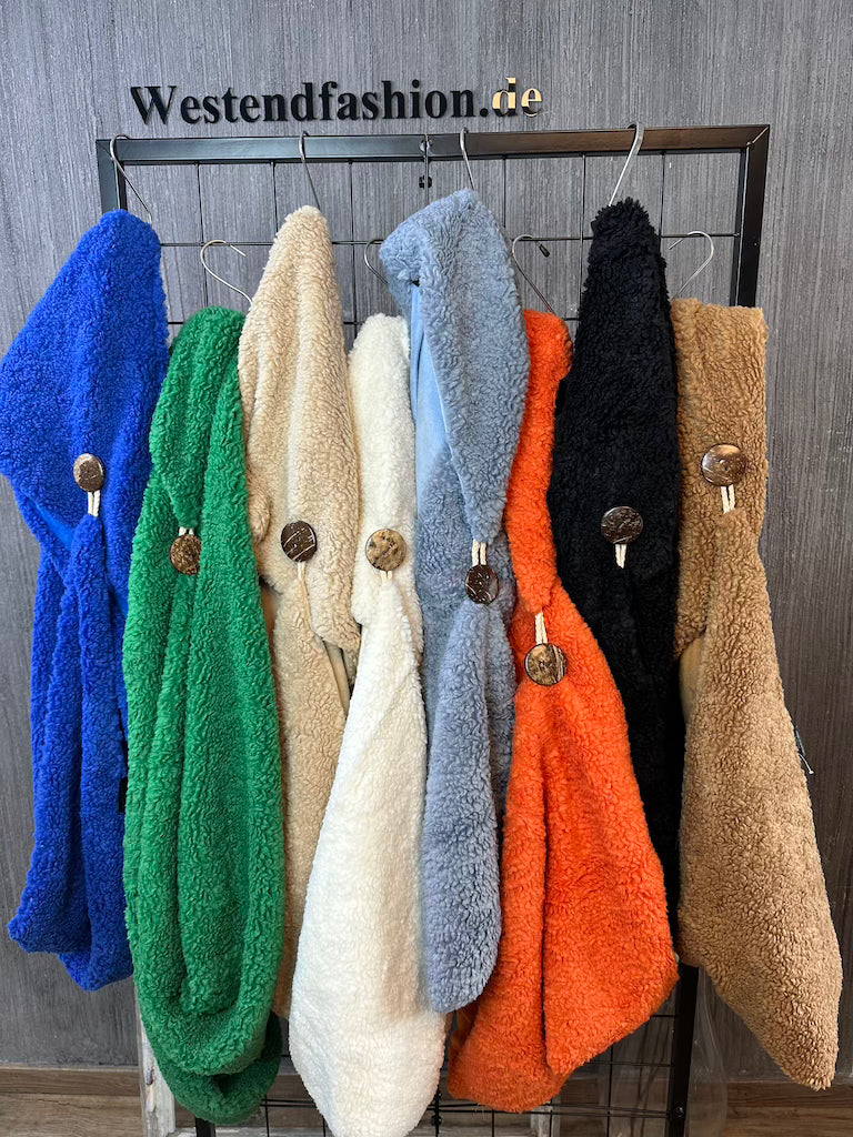Dreieck Teddy-Schal mit Knopf