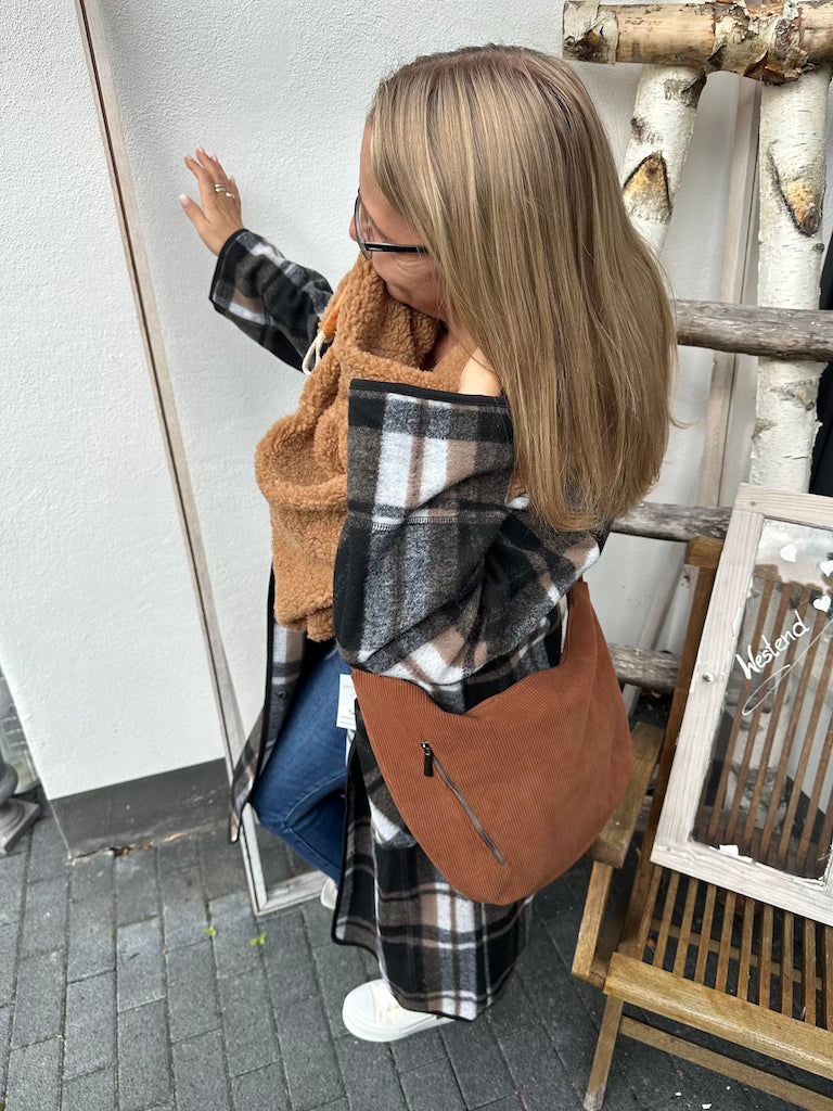 Dreieck Teddy-Schal mit Knopf