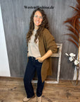 Weite Jeans dunkle Waschung mit auffälligen Nähten