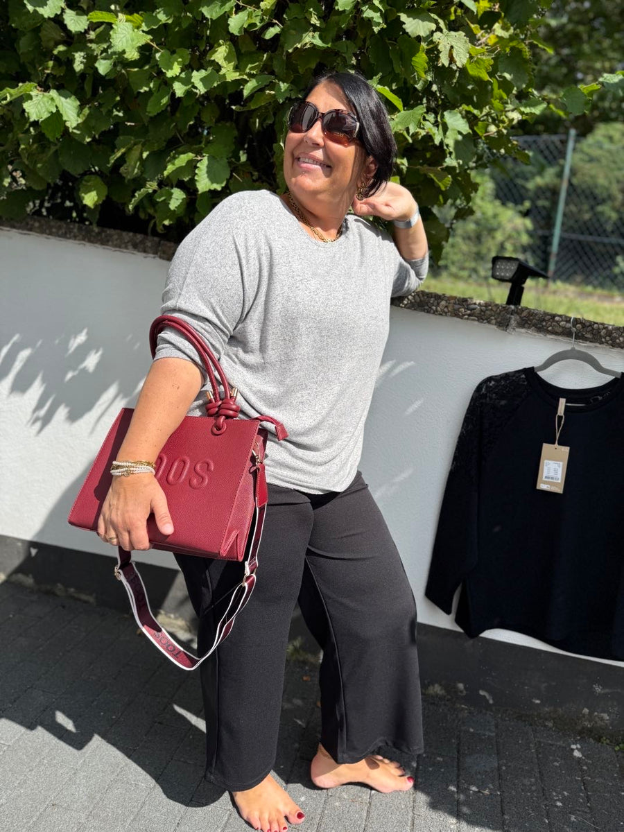 Pullover in grau meliert
