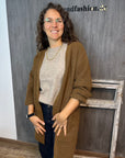 Strickjacke lang in Toffee