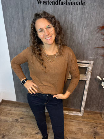 Pullover in Toffee meliert