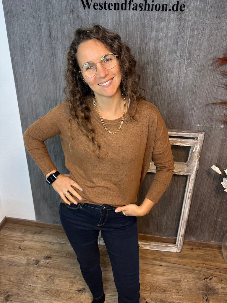 Pullover in Toffee meliert