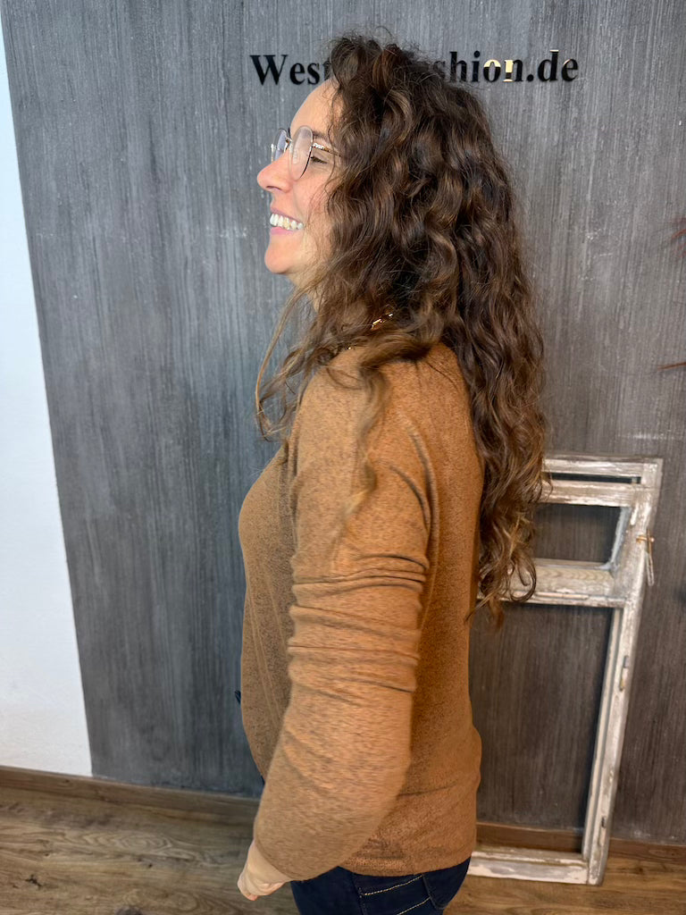 Pullover in Toffee meliert