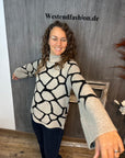 Pullover mit Muster und höherem Kragen