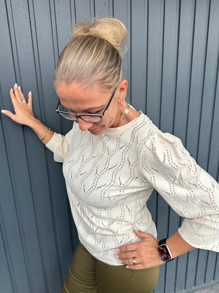 Longshirt mit zartem Wellenmuster