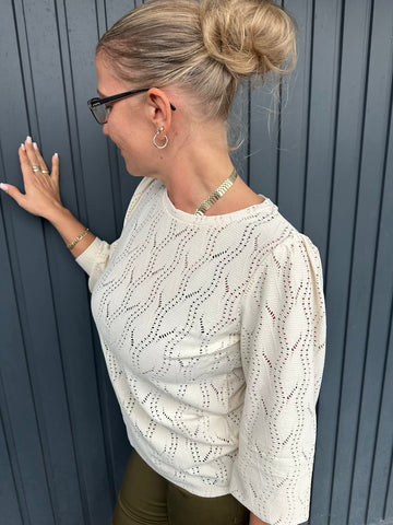 Longshirt mit zartem Wellenmuster