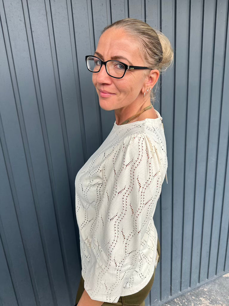 Longshirt mit zartem Wellenmuster