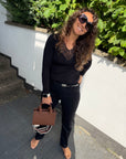 feine Hose mit weitem Bein