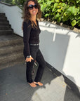 Langarmshirt mit V-Ausschnitt und Spitze