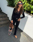 feine Hose mit weitem Bein