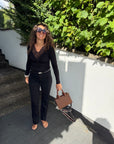 feine Hose mit weitem Bein