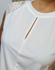 Bluse Schulterdetails in Weiß