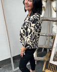 Bluse mit abstraktem Blumenprint