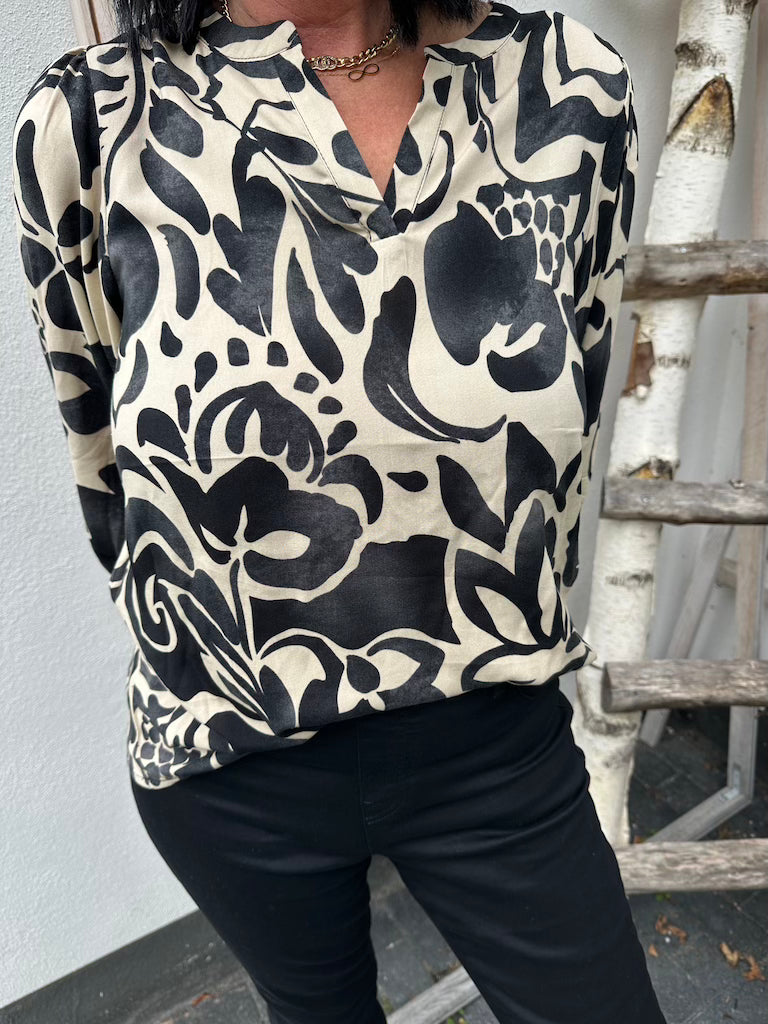 Bluse mit abstraktem Blumenprint