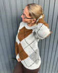 Strickpullover mit Argyle-Muster