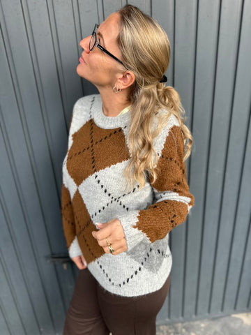 Strickpullover mit Argyle-Muster