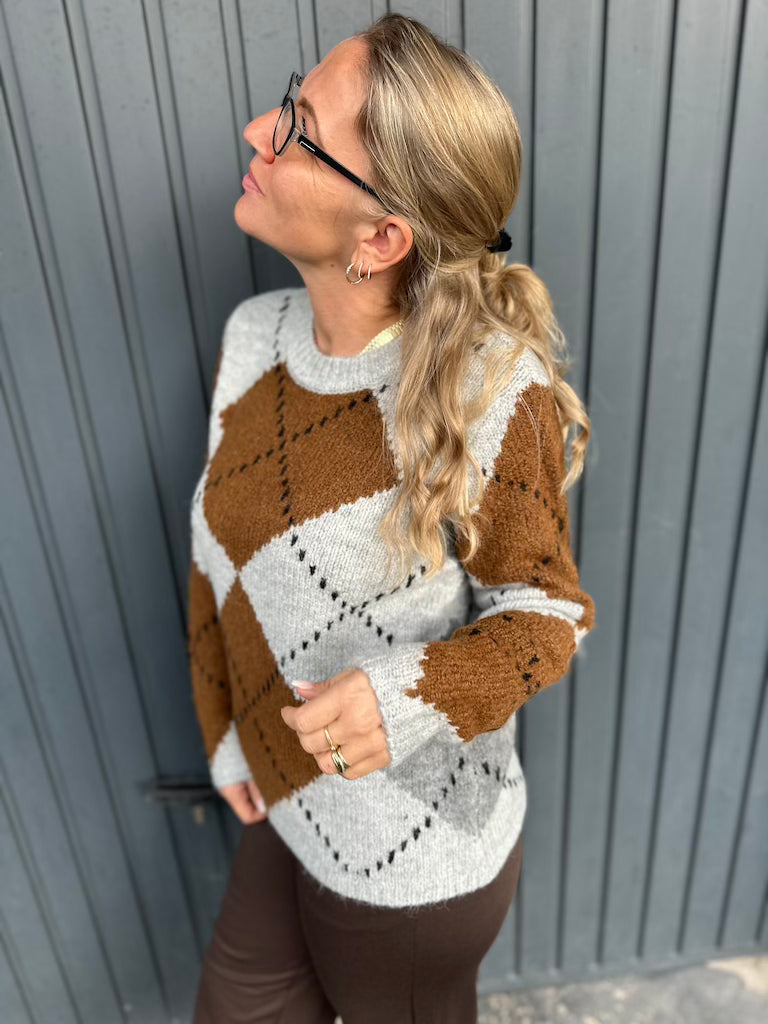 Strickpullover mit Argyle-Muster
